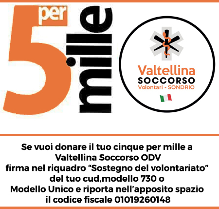 Dona il tuo 5xmille a Valtellina Soccorso